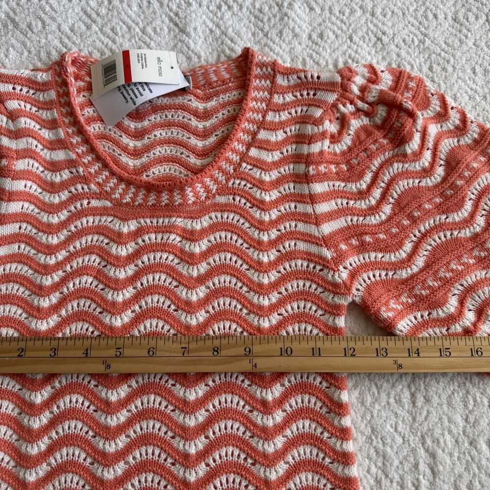 NWT Ella Moss Women's M Chelsea Puffed Short Sleeve Sweater Top Sz XS - Picture 5 of 8